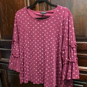 Womens Lane Bryant Sz 22/24 Burgundy Blouse Would be great to wear on Christmas